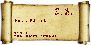 Deres Márk névjegykártya